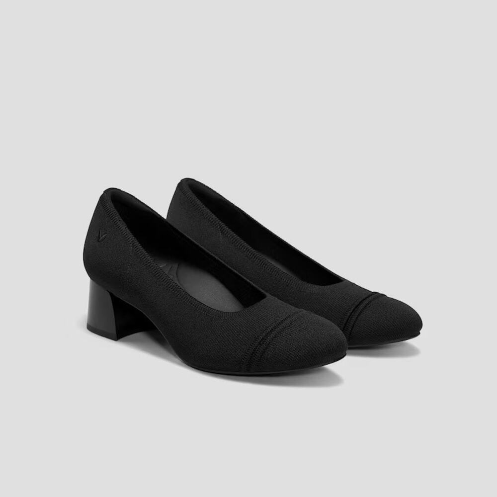 Vivaia Julie Arch Pro Pump Black US 8 Almond-Toe Stress Free Chunky Heels Classy